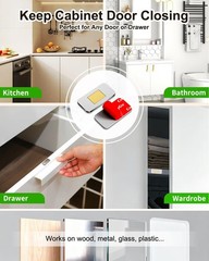 5Sets Extra Strong Magnetic Cabinet Door Catch, No-Drill Invisible Ultra Thin…
