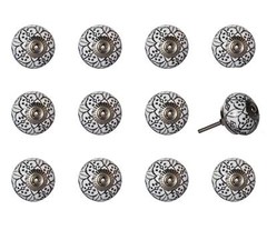 1.5 X 1.5 X 1.5 Black Gray And Silver Knobs 12 Pack