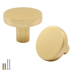 12 Pcs Brushed Brass Cabinet Knobs, Gold Drawer Knobs Round Knob for Dresser …
