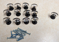 Lot of 12 Plus 1 Clear Oval Glass Pull Handle Cabinet Drawer Knobs W/Hardware