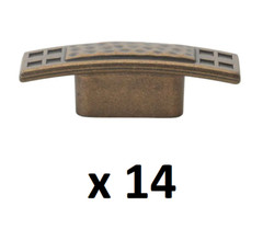 *14* GlideRite 2-1/2 in. Antique Brass Hammered Mission Style Cabinet Knob *NEW*