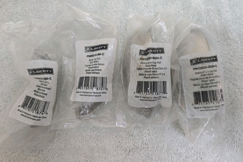 Lot Of 7 Liberty Hardware Drawer Handles 4 Satin Nickel Cup Pull 2 Cocoa Bronze