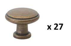 *27* GlideRite 1-1/8 in. Dia Antique Brass Round Ring Cabinet Knob (5096-AB-1)
