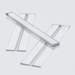 3x Clear 200mm (7 7/8 in) Low Profile Flexible Living Hinges