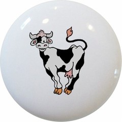 COW CABINET Dresser DRAWER Pull KNOB Ceramic Prissy