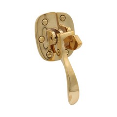 Left or Right Handed Ice Box Latch in Solid Brass for Antique Oak Refrigerator