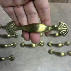Lot Of 12 Vtg Keeler Brass Company Solid Cast Brass Hardware Brush Gold Tone