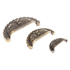 4Pcs Vintage Bronze Dragon Pattern Shell Knob Retro Drawer Pull Handle Hardware
