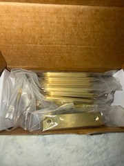 Satanga 8 Pack 2-1/2” Inch Hole Center Brushed Brass Flat Cabinet Pulls Edge