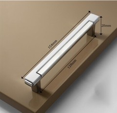 10 pk Stainless Steel and White Kitchen Cabinet Handles Pulls 128mm 5.04in Holes