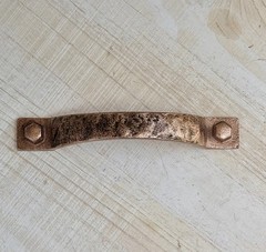 Antique Copper Metal Door Handle Pull Hammered Rustic Design 4 7/8 in