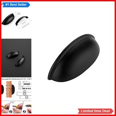 Cabinet Pulls Matte Black 3 Inch Center to Center Oval Drawer Handle 10 Pack