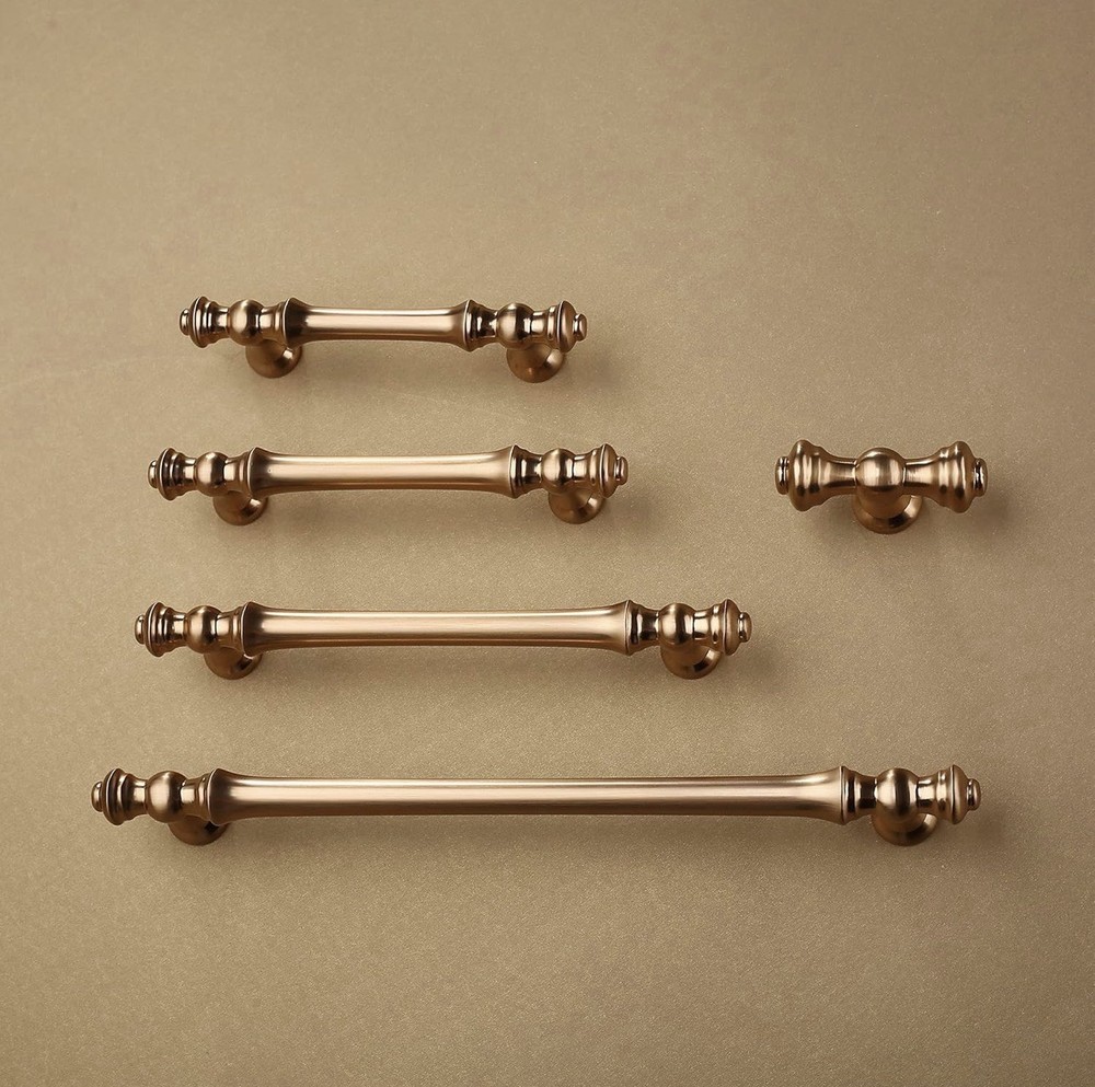 Asidrama Champagne Bronze Cabinet Handles 40PCS (20×5”, 10×6.3”, 10×7.5”) Zinc