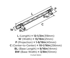 Amerock London 10-1/16″ Center to Center Bar Cabinet Pull BP36664G10BCR