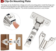 50 Pack Soft Close Concealed Hinges for Cabinets – 105° Adjustable Design