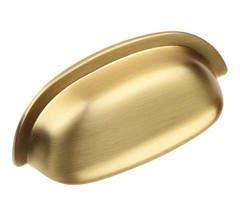 Gliderite 2-1/2 Inchhole Spacing Cabinet Cup Bin Pulls, 10 Pack- Satin Gold