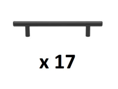 *LOT OF 17* GLIDERITE 5 in. Matte Black Solid Cabinet Handle Drawer Bar Pulls