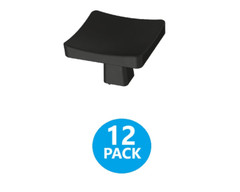 12-Pack Brainerd 1” (25mm) Flared Square Knob Flat Black (P39934W)