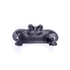 Cabinet Drawer Bin Pulls Black Iron Cup 4 inch W x 1 1/2 inch H Pack of 12