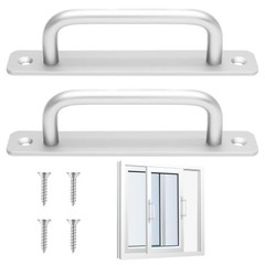 2 Pack Aluminum Alloy Sliding Barn Door Handle, 5 Inch Hole Center Gate Silver