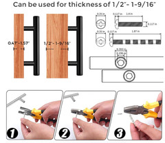 Juego de 10 tiradores para armario de 12,7 cm, acero inoxidable en negro mate, c