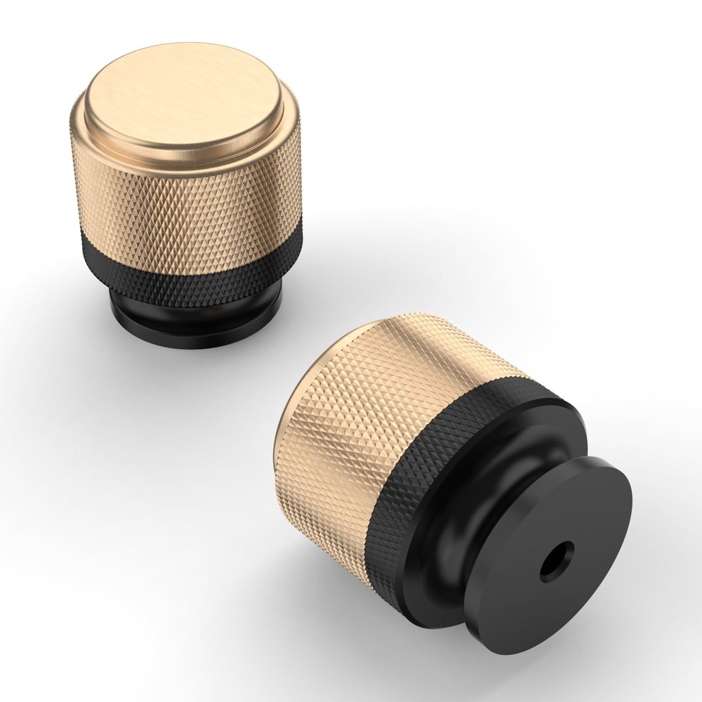 Asidrama 30 Pack Black-Gold Knobs Single Hole Drawer Pulls