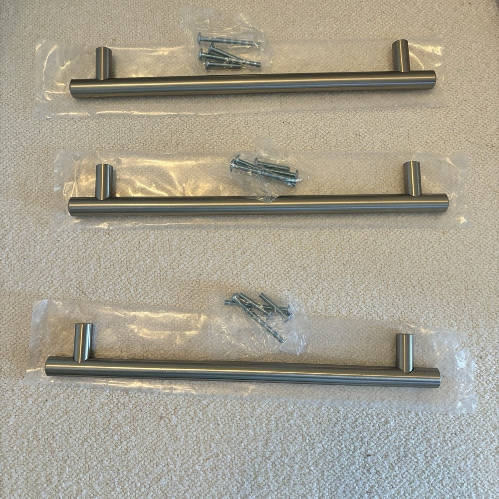 Bar Drawer Pulls Stainless Steele 8 7/8 center to center (set of 3)