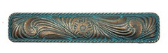 Americana Paisley Drawer or Cabinet Door Pull: Copper Patina Rustic Western