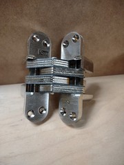 Soss 220-15 Satin Nickel Invisible Hinge Set of 2 Hinges 5 5/8″ x 1 3/8″ NIB