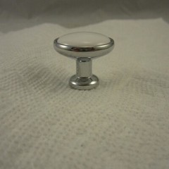 Liberty P50162H-CHW-C5 1-1/4 Inch Chrome White Ceramic Round Cabinet Knob