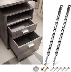 12pcs Ball Bearing Drawer Slides 13.5 Inch / 342mm, 2 Fold Metal Drawer Tracks,