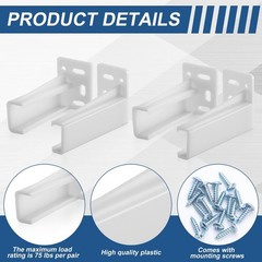 Durable Plastic Drawer Track Socket Back Plates – 2 Pair Mounting Brackets for R