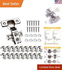 Elegant 20 Pack Stainless Steel Soft Close Cabinet Hinges – 6-Way Adjustable