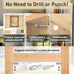 50 Pcs Self Tapping Screws Cabinet Laminate Support, Shelf Pins with Non-Slip Sl