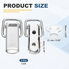 4 Pcs 0.63 Inch 201 Stainless Steel Spring Loaded Toggle Latch, Silver