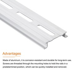 DIN Rail Slotted Aluminum Mounting Guide 10×1.4×0.3 Inch 5 Pcs, Silver