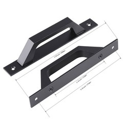 Aluminum Alloy Black Iron Barn Door Handles 2PCS for Indoor Outdoor Use