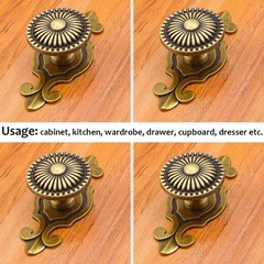 Brass Mushroom Knobs 4Pk Gold w Backplate