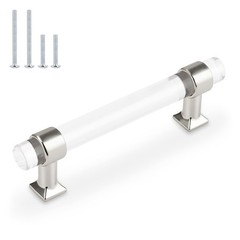 Orger 20 Pack Cabinet Handles 4 Inch Hole Center Clear Acrylic Chrome Pulls