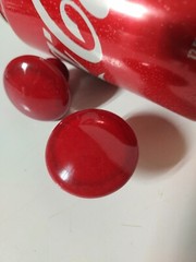 Lot of 2 Vintage Red Ceramic Porcelain Cabinet Drawer Knobs Pulls Early 1990’s