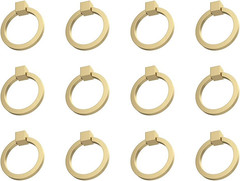 RZDEAL 12Pcs 2.0″ X 1-7/8″ Solid Brass Pulls for Dresser Drawer Ring Pulls Furni