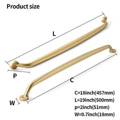 1 Pack 18 inch Hole Center Appliance Handle Pull Brushed Gold – Heavy Duty So…