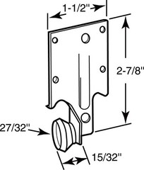 Prime-Line 221240 Steel Left Handed Drawer Guide Roller Assembly 2-7/8 L in.