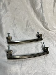 2 Aged Brass Color Medal Drawer Handles Cabinet Pulls 5”