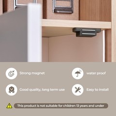 Magnetic Cabinet Latch 30LB Door Closer Kitchen Drawer Closures 6 Pack Black