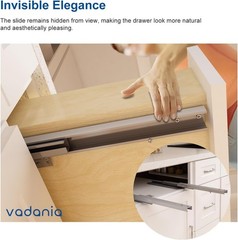 High-Capacity 16″ Soft Close Undermount Drawer Slides – Full Extension, 2-Pack