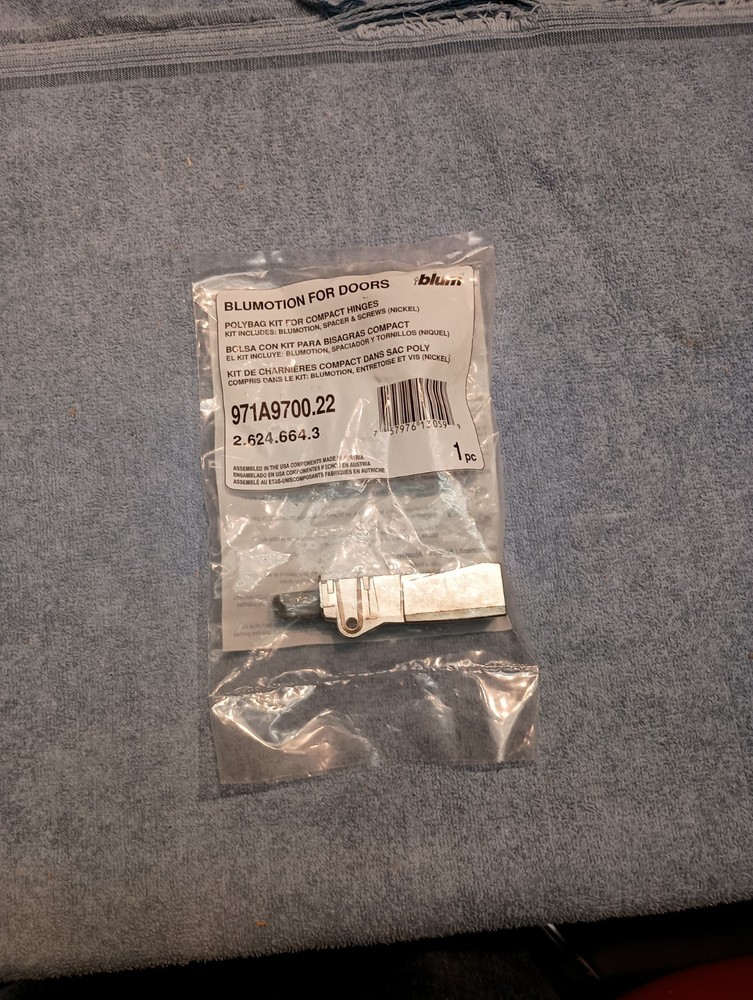 Blum 971A9700.22 BLUMOTION Cabinet Soft Close Kit for Door Nickel Finish
