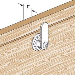 Drawer and Cabinet Lock, 1-3/8 In., Diecast, Stainless Steel, 1 In. Max. Panel