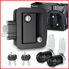 TrampgiK RV Door Lock Set for RV Camper Travel Trailer Black 7/8Inch All Keyed