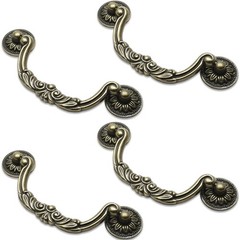 Uenhoy 4 Pcs 3.75 Inch Bail Handle Drop Pulls Hole Center, Bronze